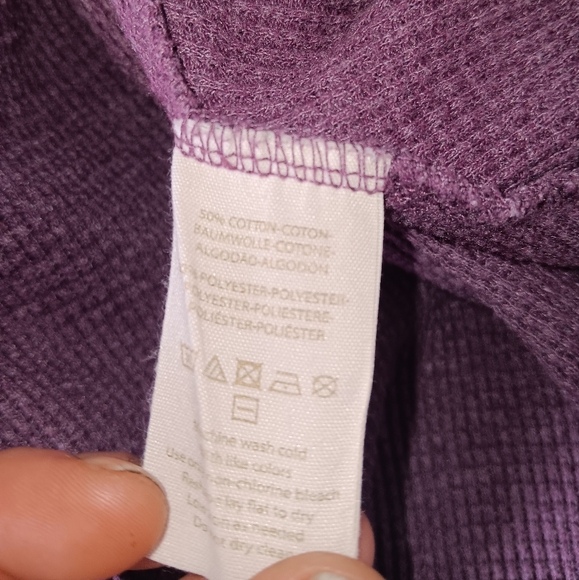 Free People We the Free Women L Purple Oversized Boho Long Sleeve Thermal Swing - Picture 5 of 7